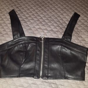 Faux Leather Top